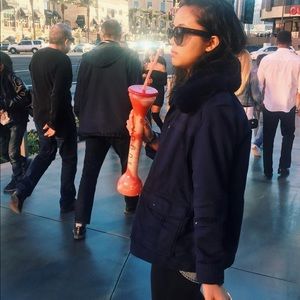 GAP removable faux fur military jacket SZ M